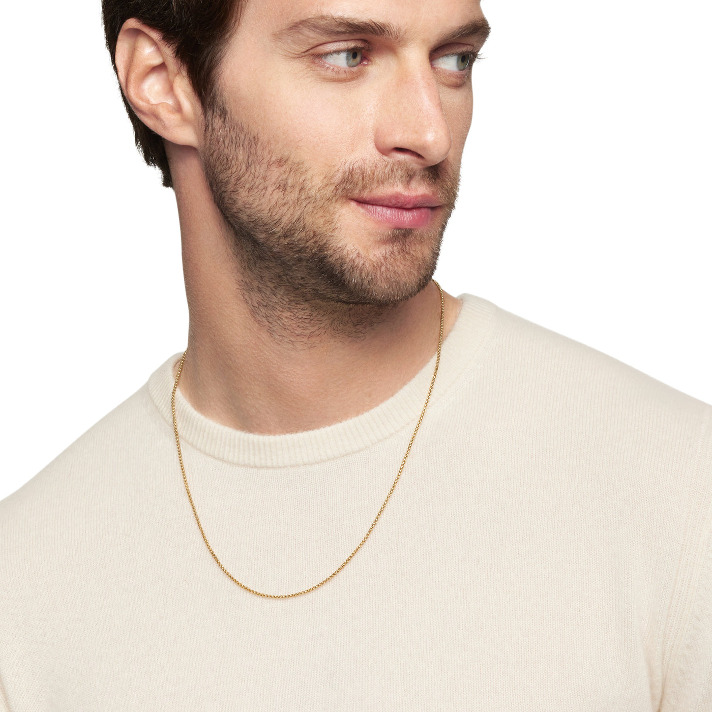 Box Chain Necklace in 18K Yellow Gold, 1.7mm