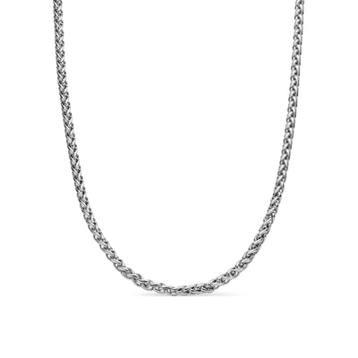 Wheat Chain Necklace in Sterling Silver, 4mm