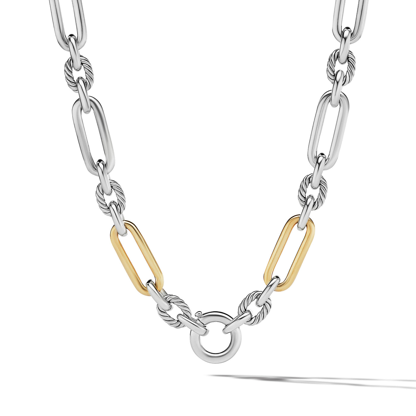 Lexington Chain Necklace in Sterling Silver with 18K Yellow Gold\, 9.8mm