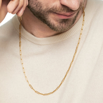 Chain Link Necklace in 18K Yellow Gold, 3.5mm