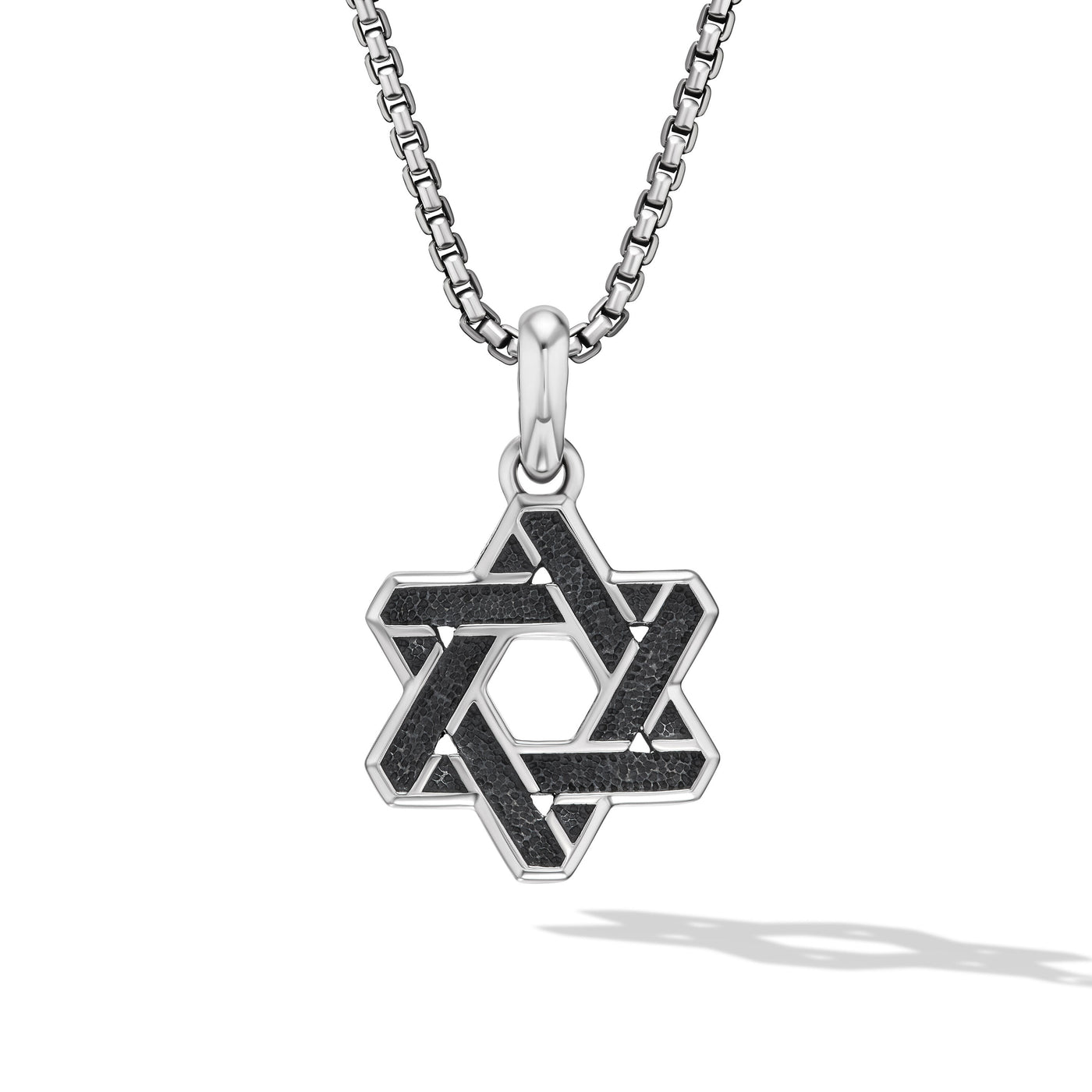 Cable Star of David Amulet in Sterling Silver\, 19mm