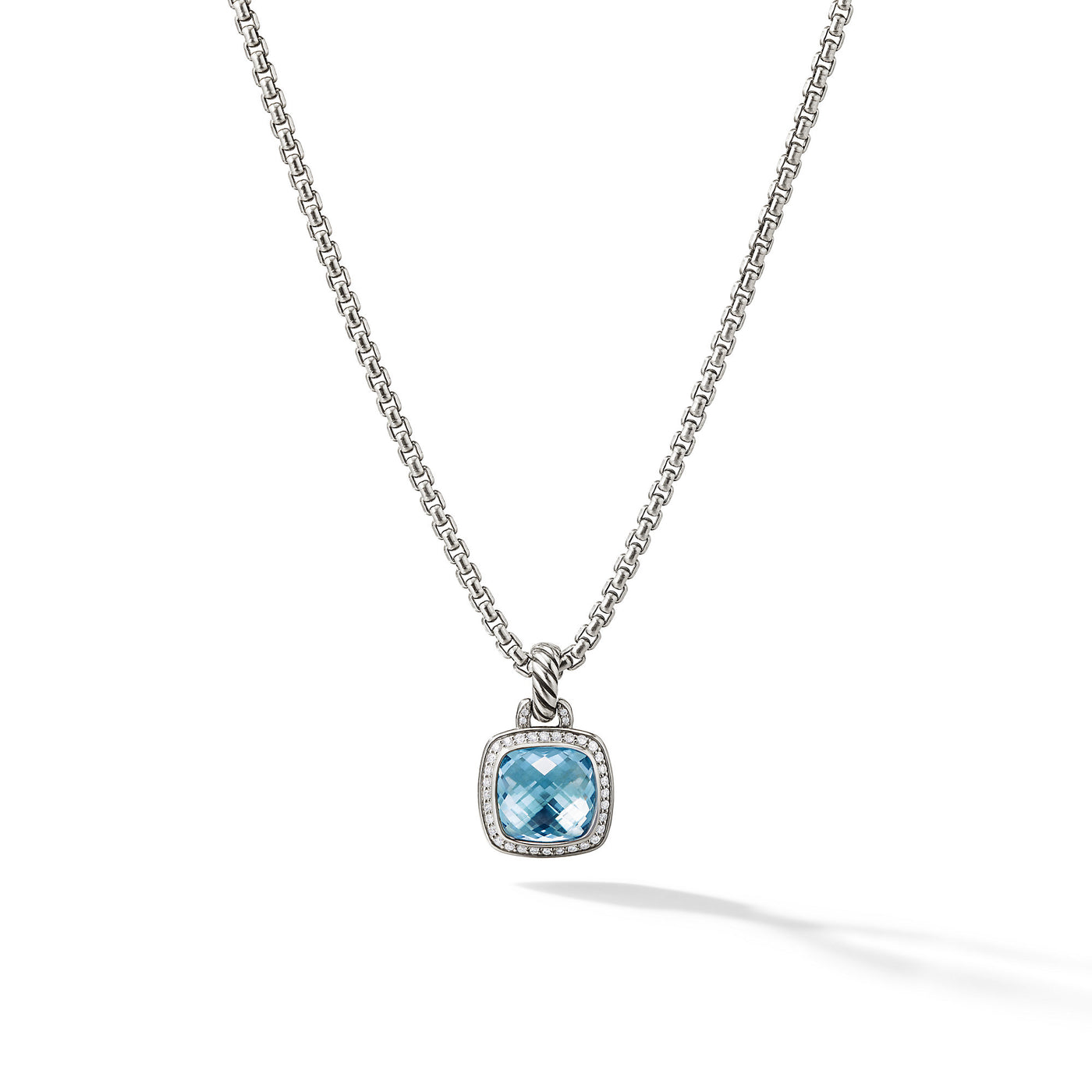 Albion® Pendant in Sterling Silver with Blue Topaz and Diamonds\, 11mm