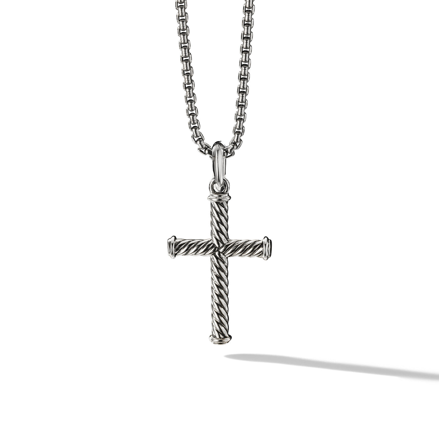 Cable Cross Pendant in Sterling Silver\, 35mm