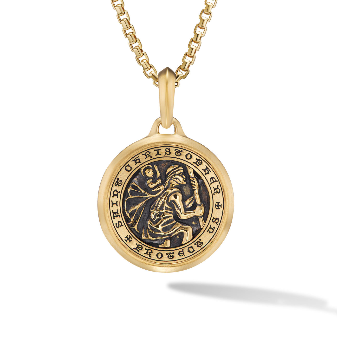 St. Christopher Amulet in 18K Yellow Gold\, 34.5mm