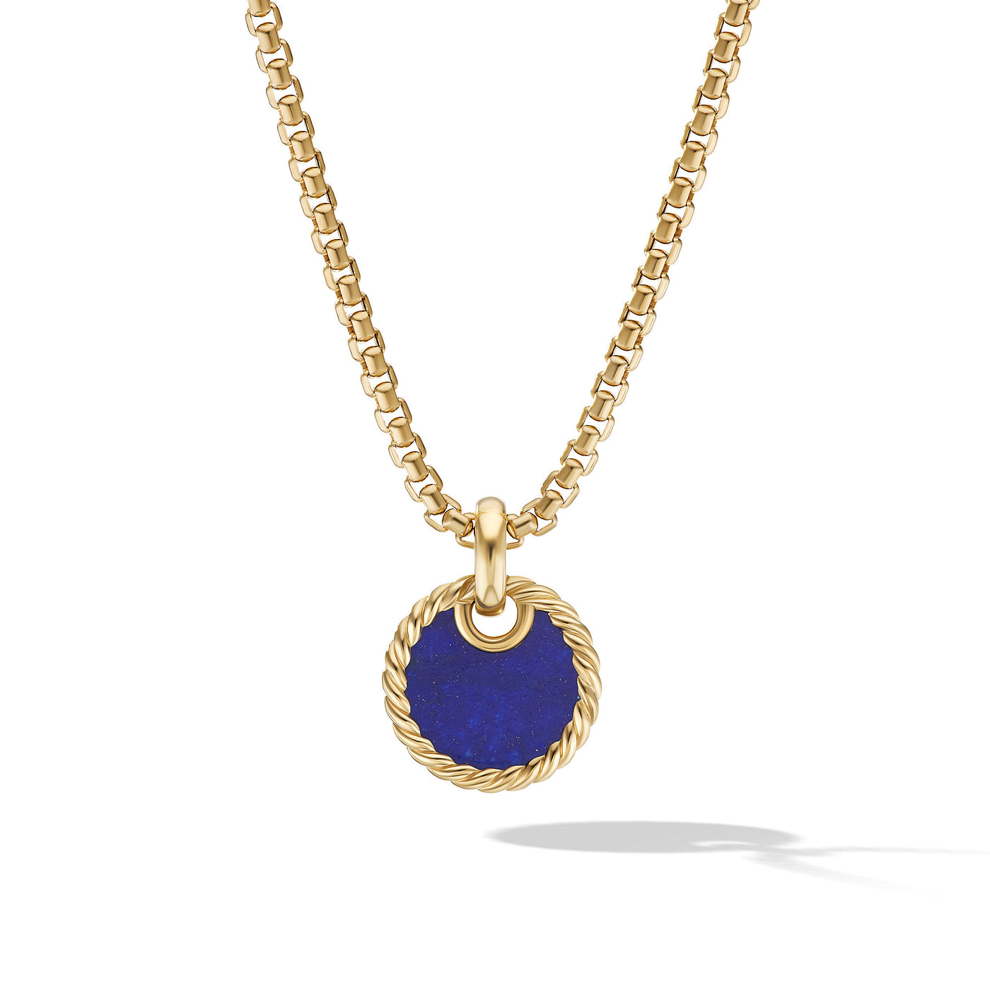 DY Elements® Disc Pendant in 18K Yellow Gold with Lapis\, 15.5mm