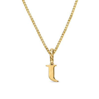 Pavé Initial Pendant in 18K Yellow Gold with Diamond J