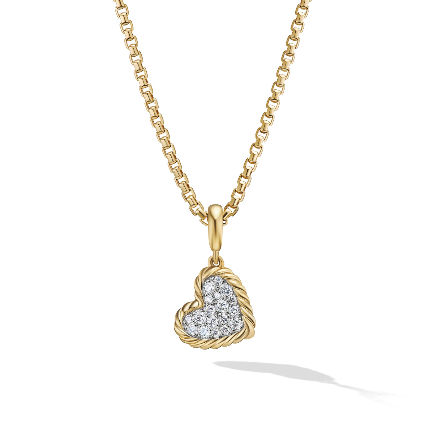 DY Elements® Heart Pendant in 18K Yellow Gold with Diamonds\, 12.6mm