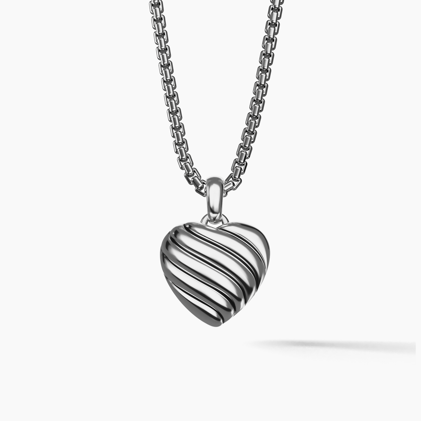 23X18MM SCULPTED CABLE HEART LOCKET ENHNCR SIL