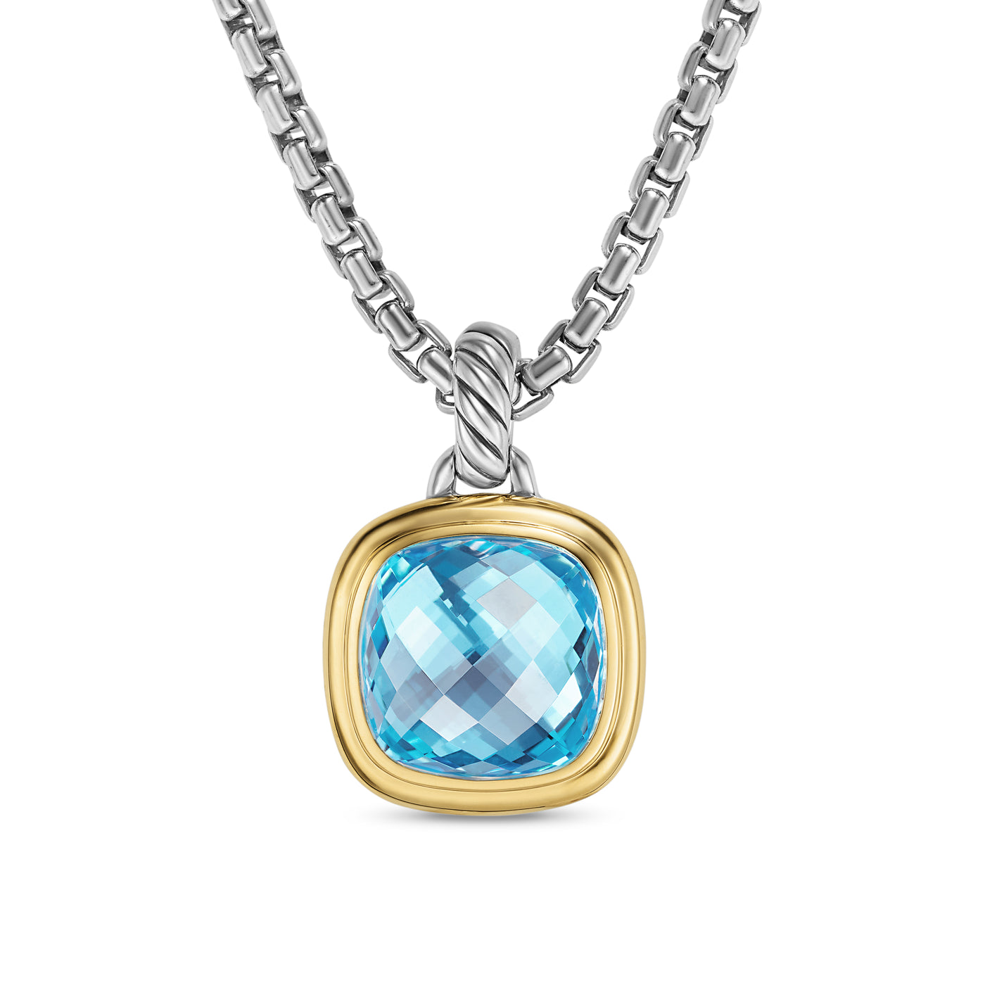 Albion® Pendant in Sterling Silver with 18K Yellow Gold and Blue Topaz\, 11mm
