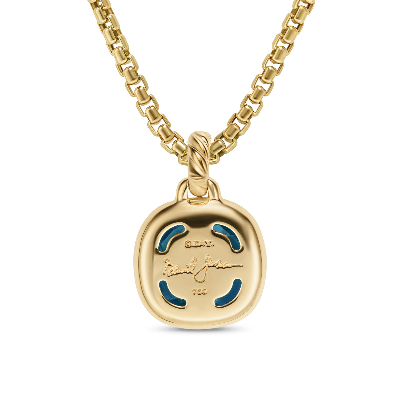 Albion® Pendant in 18K Yellow Gold with Hampton Blue Topaz and Diamonds, 11mm