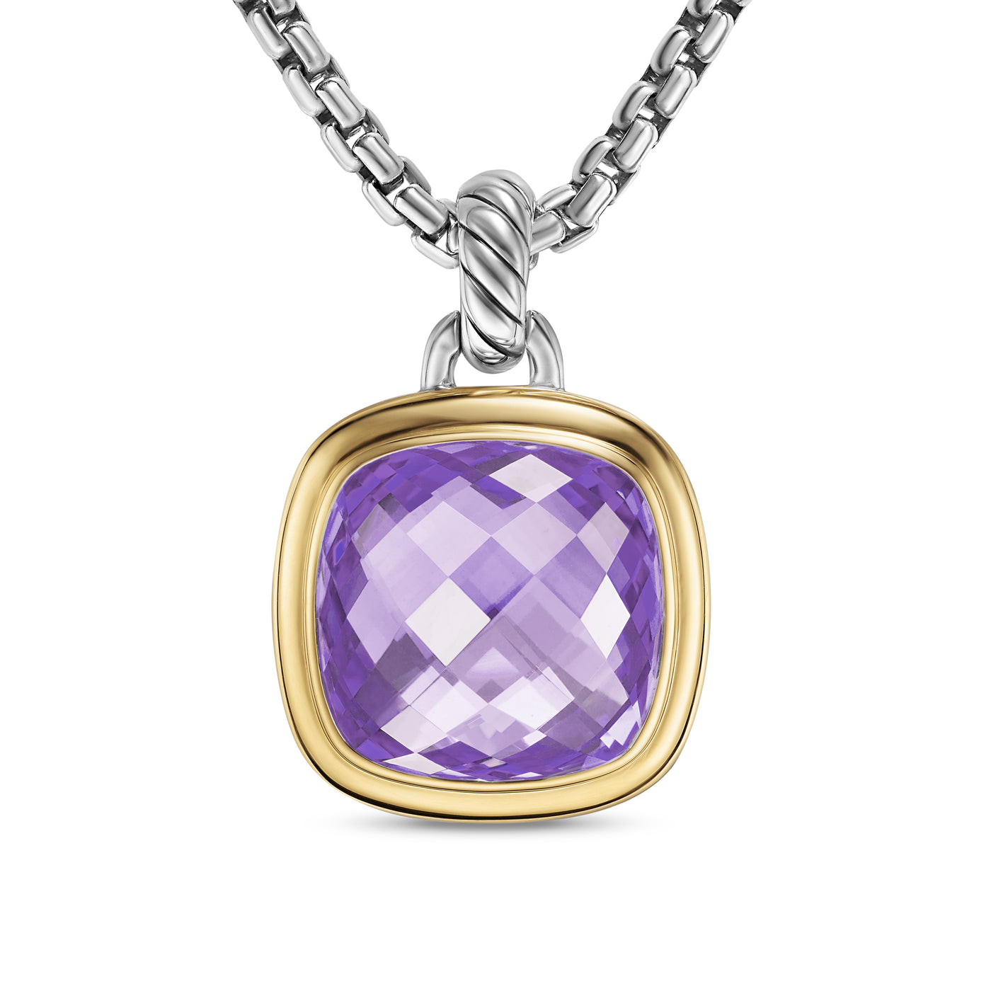 Albion® Pendant in Sterling Silver with 18K Yellow Gold and Amethyst\, 15mm
