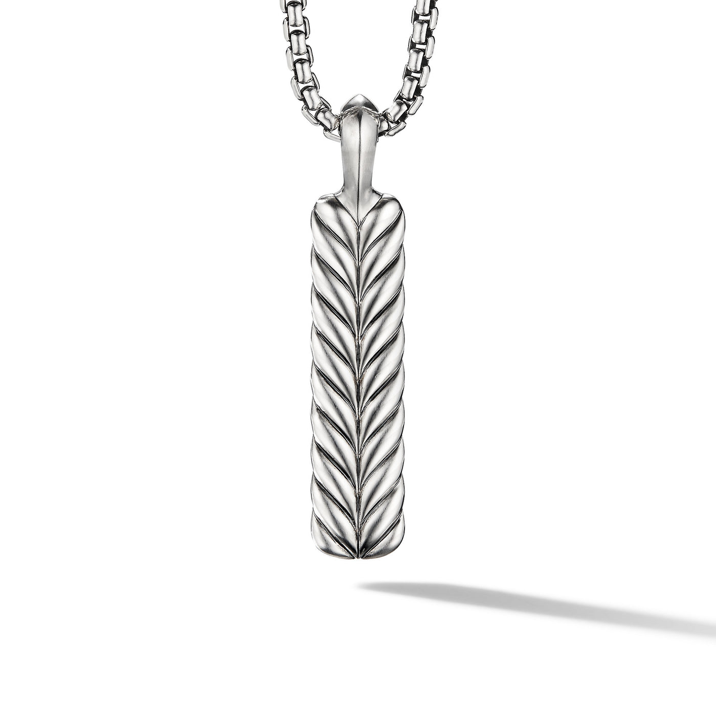 Chevron Ingot Tag in Sterling Silver\, 46mm