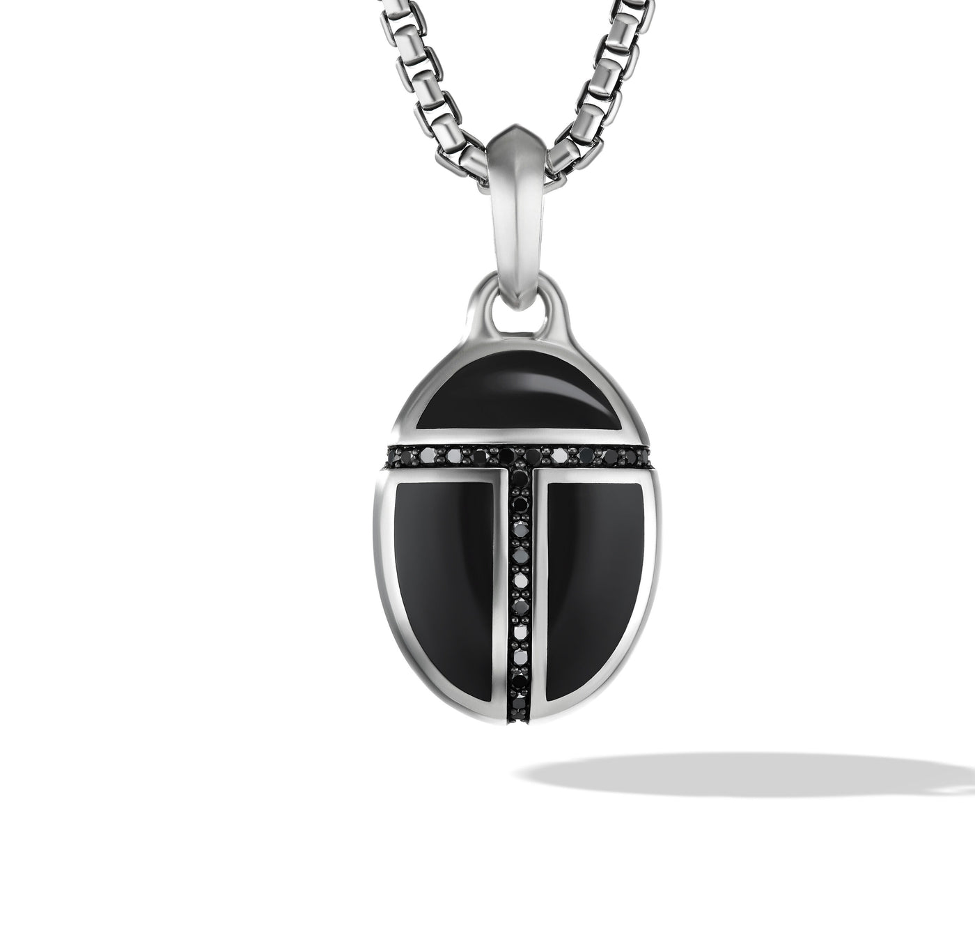 Cairo Amulet in Sterling Silver with Black Onyx and Black Diamonds\, 23mm