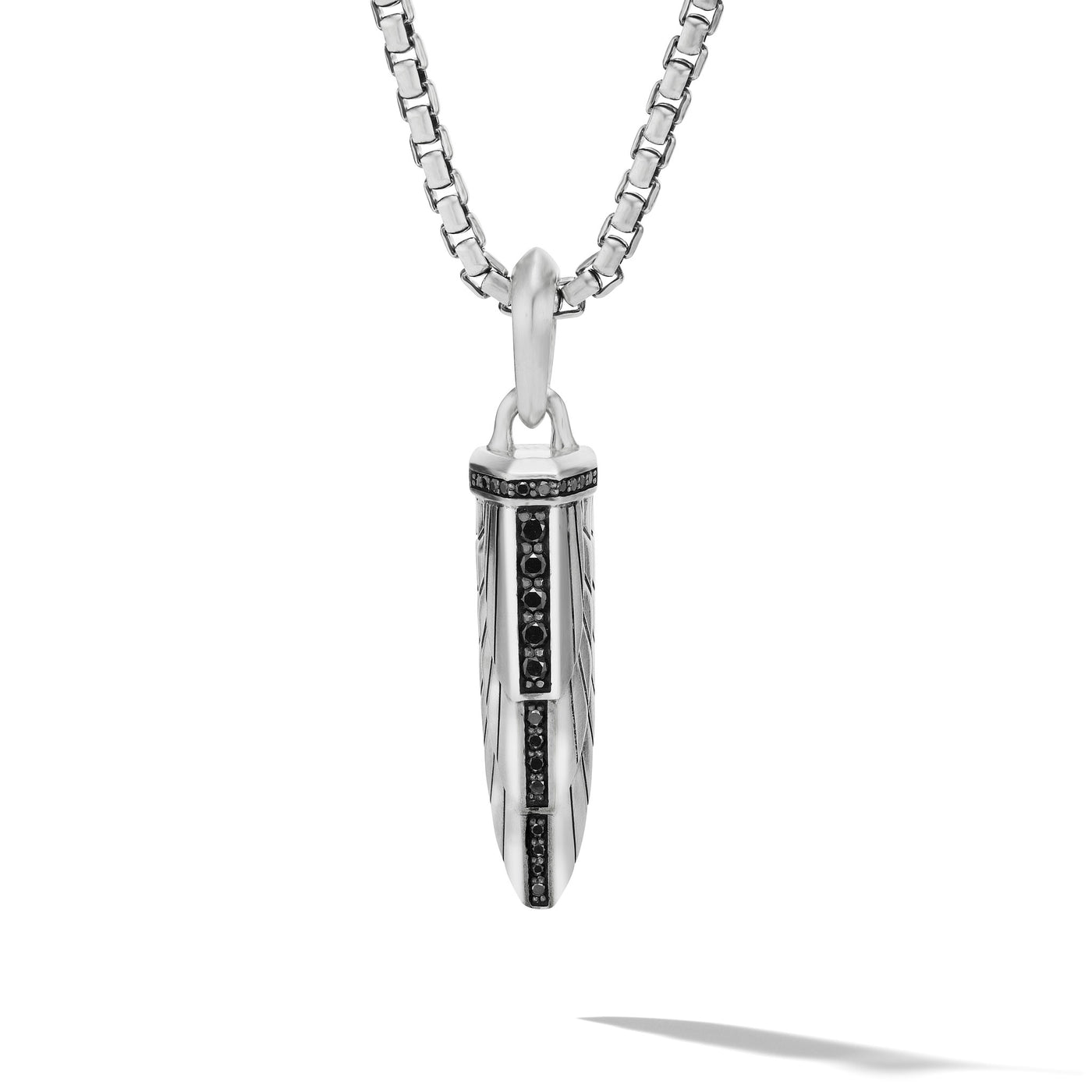 Empire Amulet in Sterling Silver with Black Diamonds\, 39.8mm