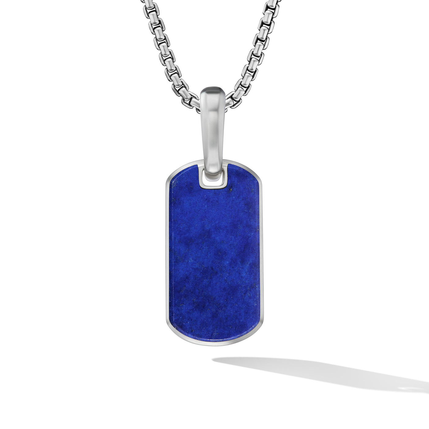Chevron Tag in Sterling Silver with Lapis Lazuli\, 21mm