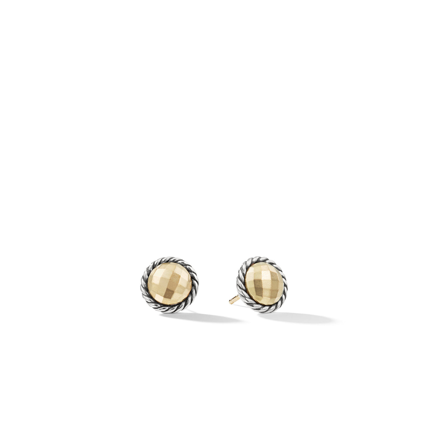 Petite Chatelaine® Stud Earrings in Sterling Silver with 18K Yellow Gold Domes\, 8mm