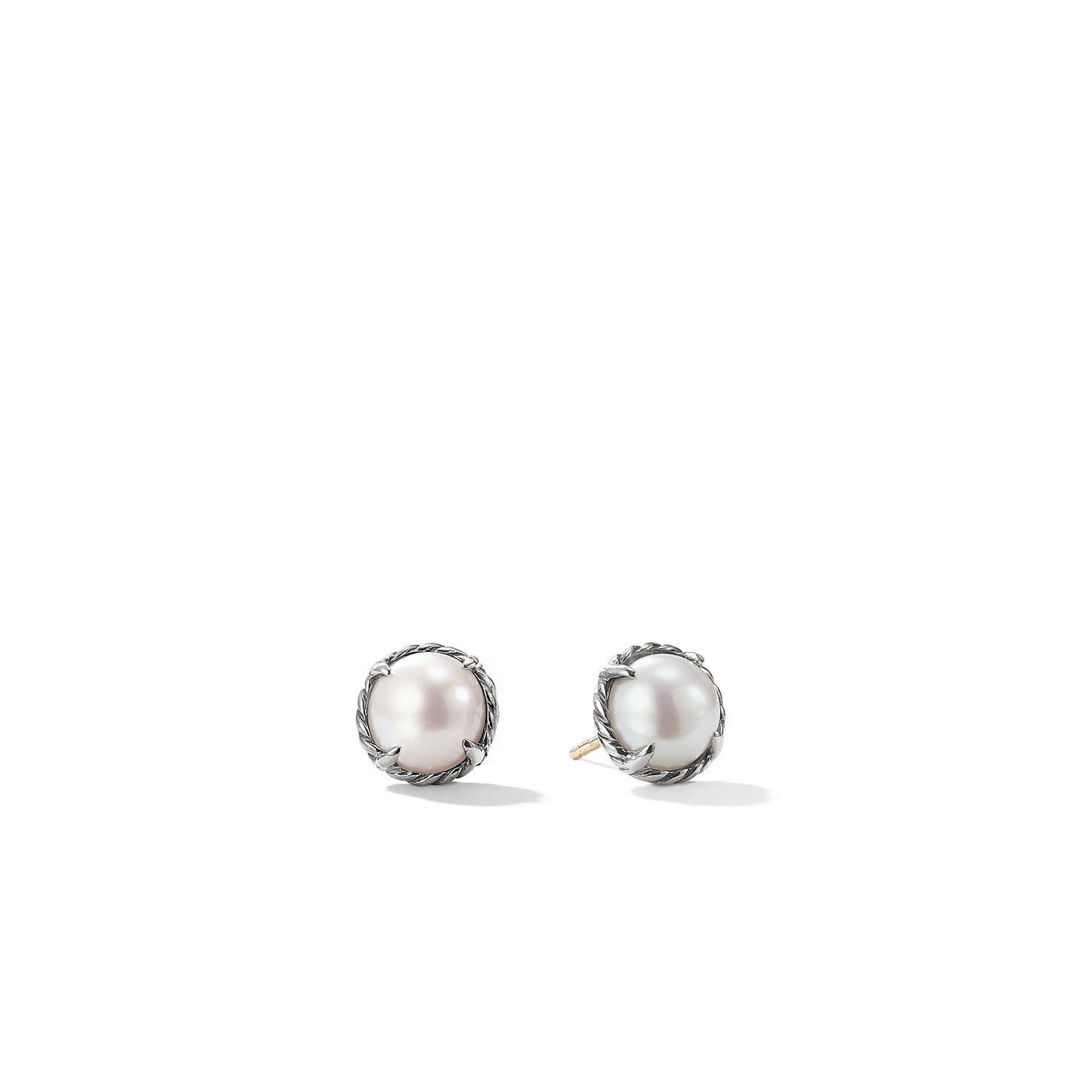 Petite Chatelaine® Stud Earrings in Sterling Silver with Pearls\, 8mm