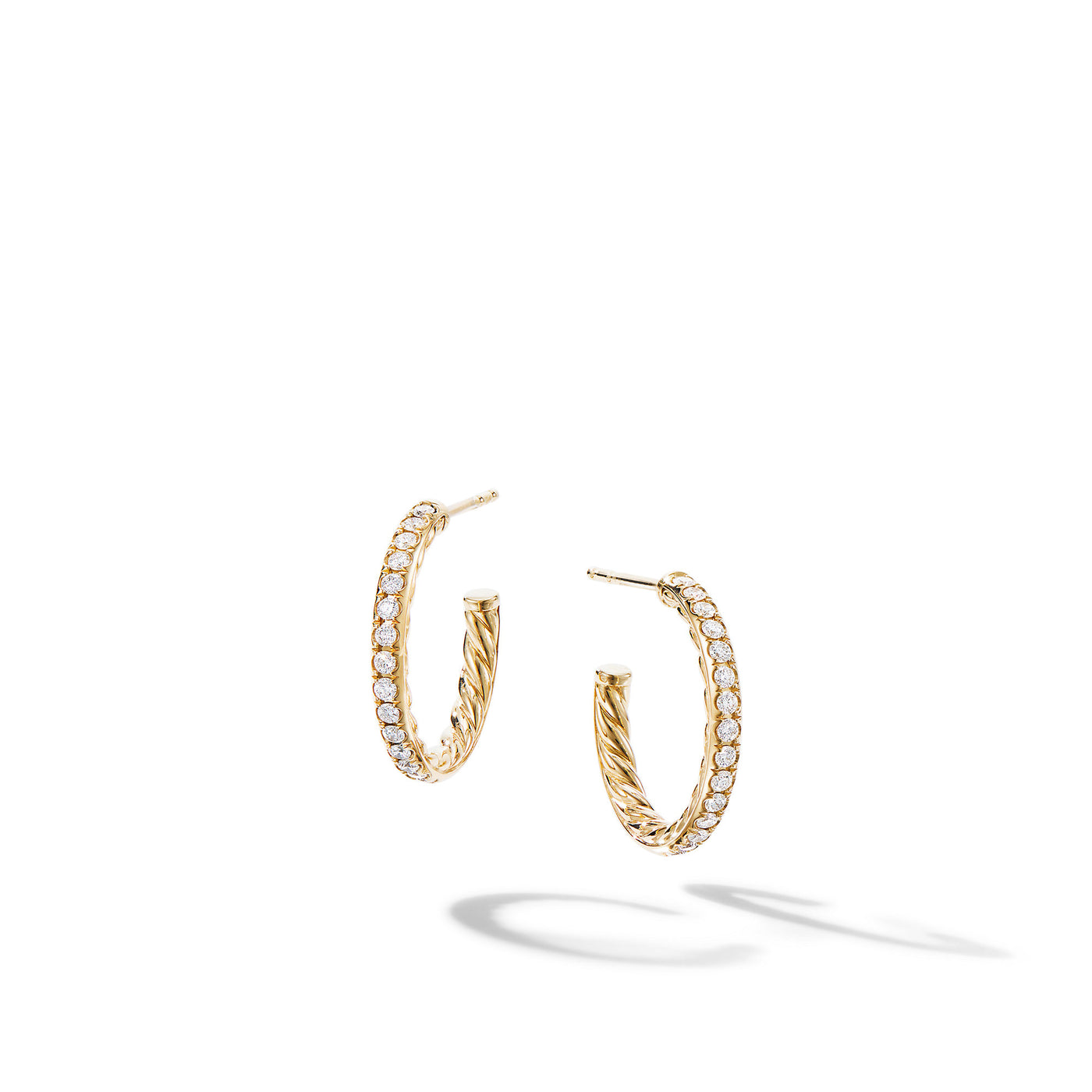 Pavé Hoop Earrings in 18K Yellow Gold with Diamonds\, 19mm