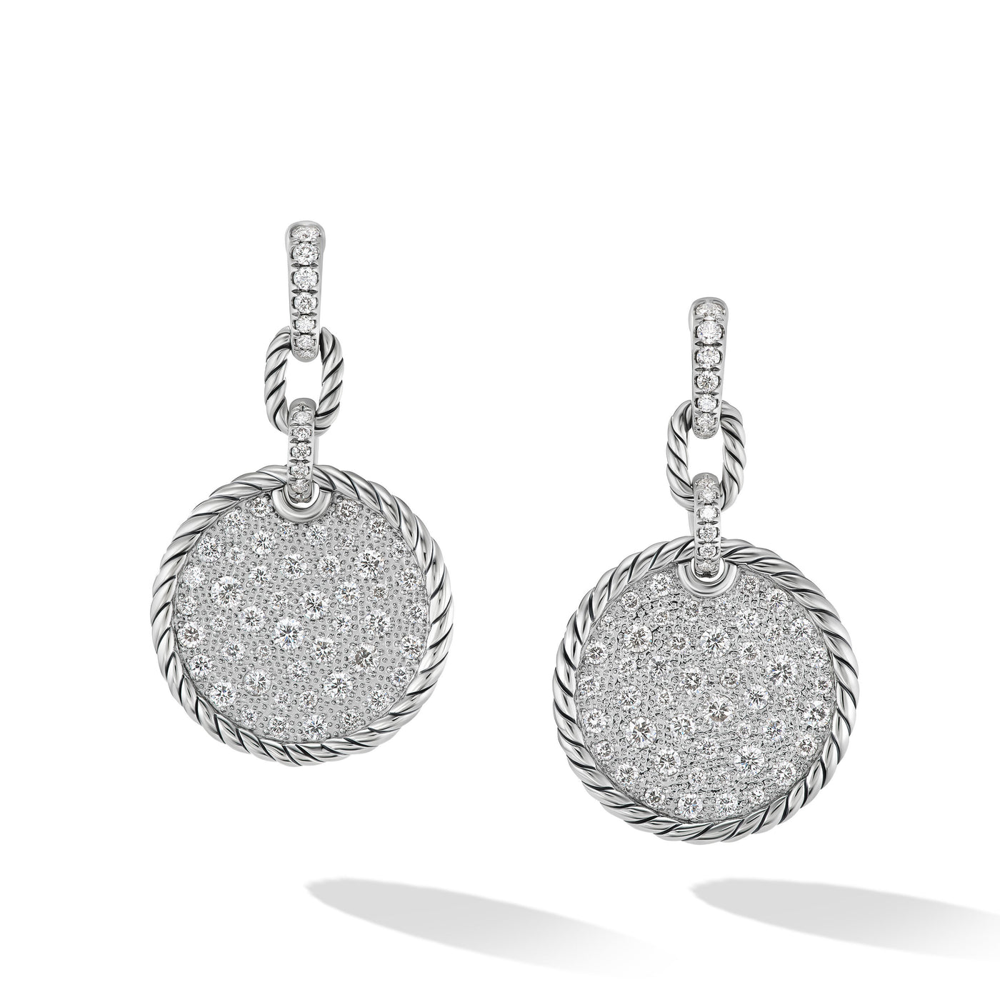 DY Elements® Convertible Drop Earrings in Sterling Silver with Diamonds\, 38.3mm