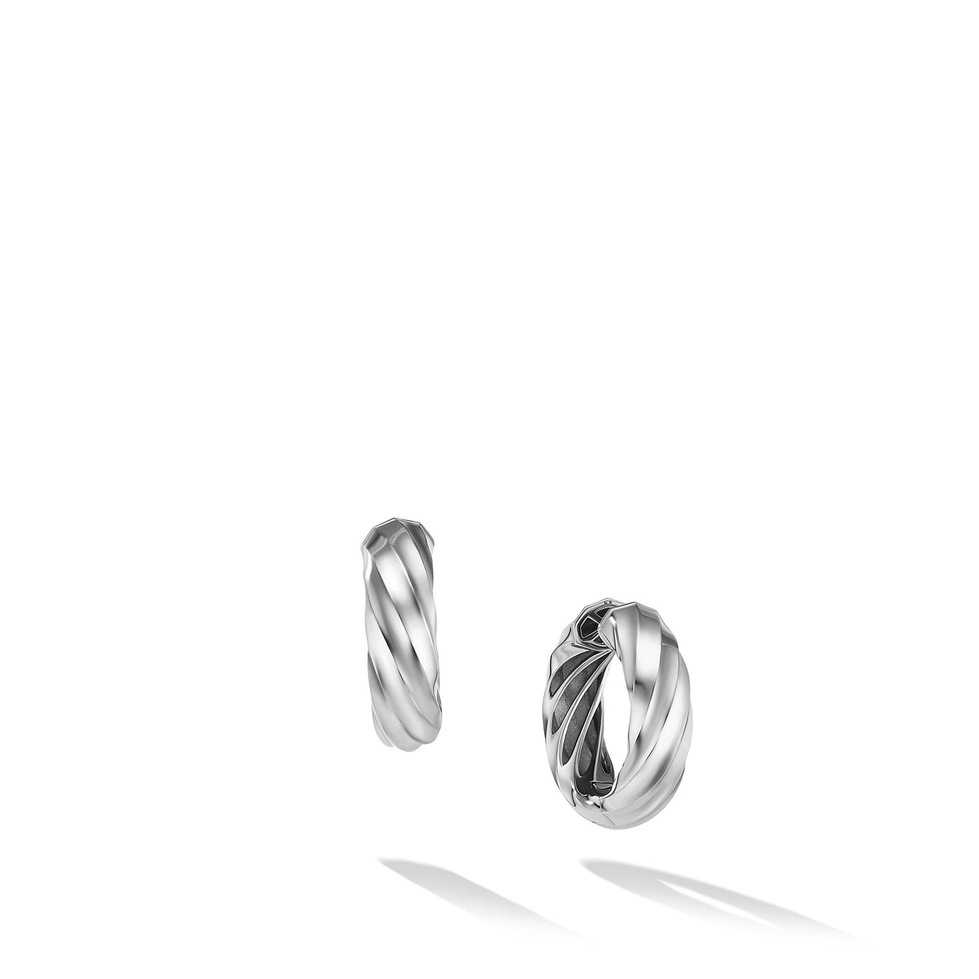 Cable Edge® Hoop Earrings in Sterling Silver\, 28.9mm