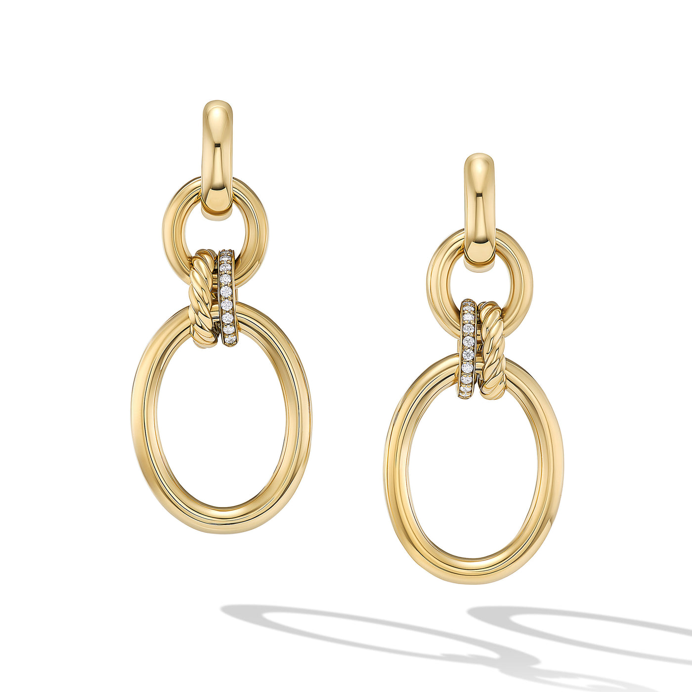 DY Mercer™ Circular Drop Earrings in 18K Yellow Gold with Diamonds\, 50mm