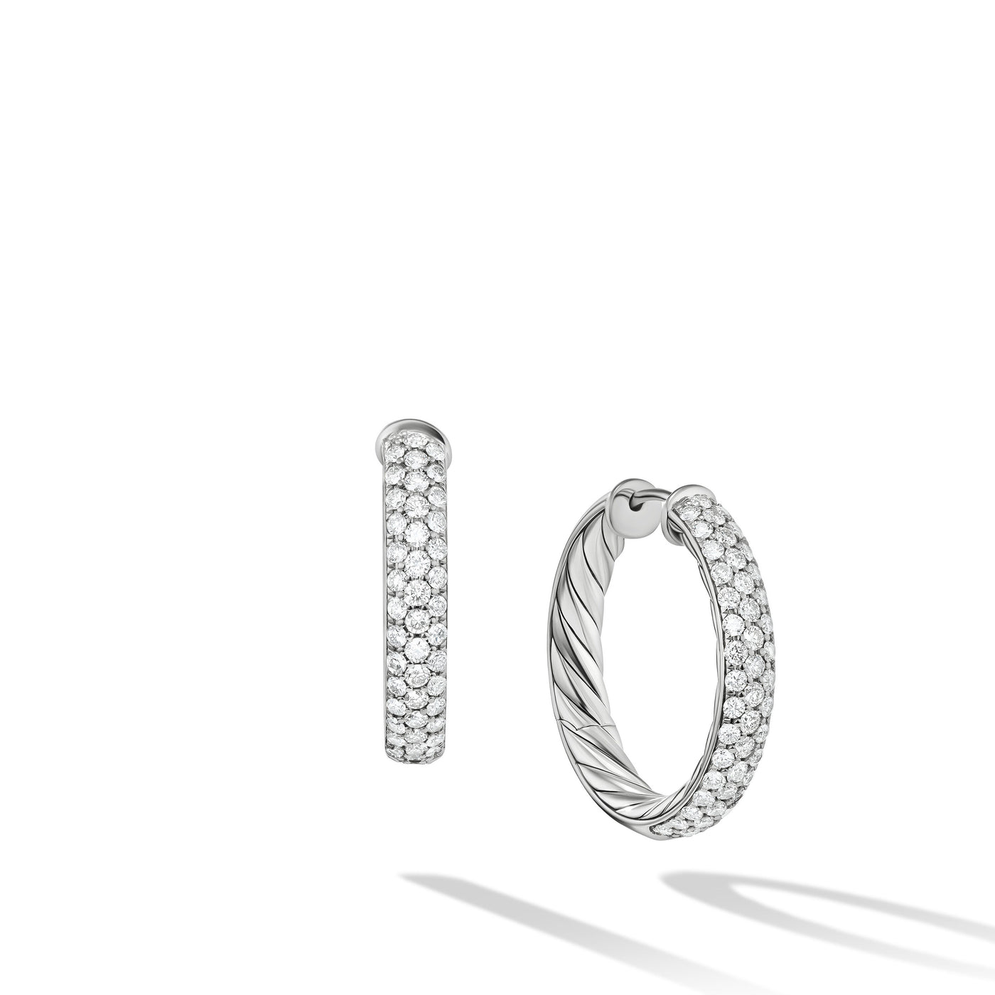 DY Mercer™ Hoop Earrings in Sterling Silver with Diamonds\, 25.4mm