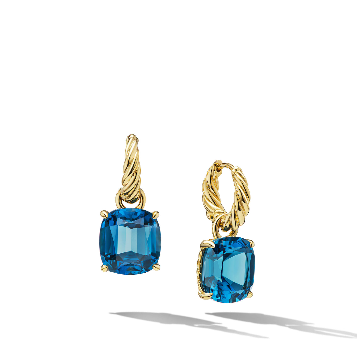Marbella™ Drop Earrings in 18K Yellow Gold with Hampton Blue Topaz\, 25mm
