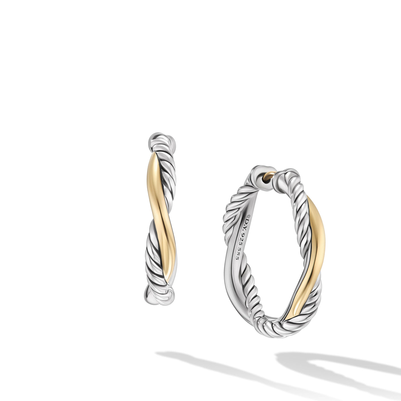 Petite Infinity Hoop Earrings in Sterling Silver with 14K Yellow Gold\, 17.3mm