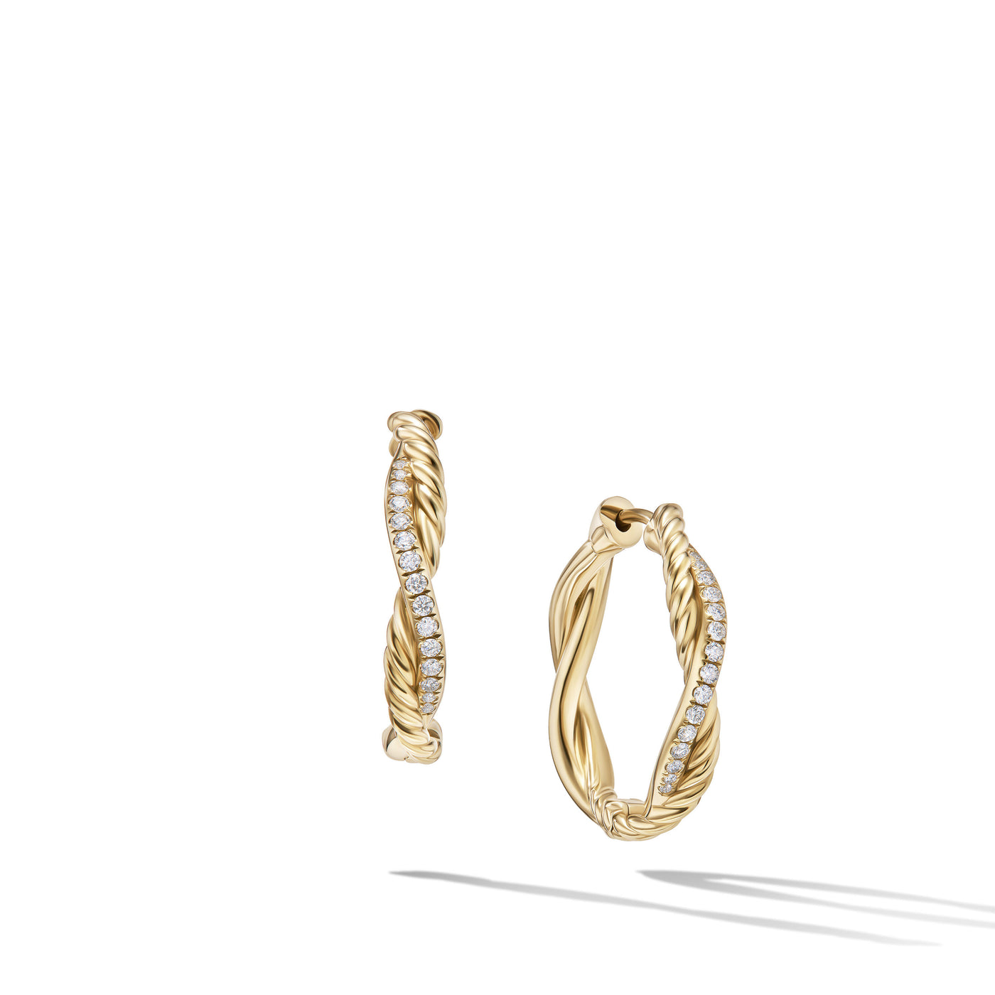 Petite Infinity Hoop Earrings in 18K Yellow Gold with Diamonds\, 17.3mm