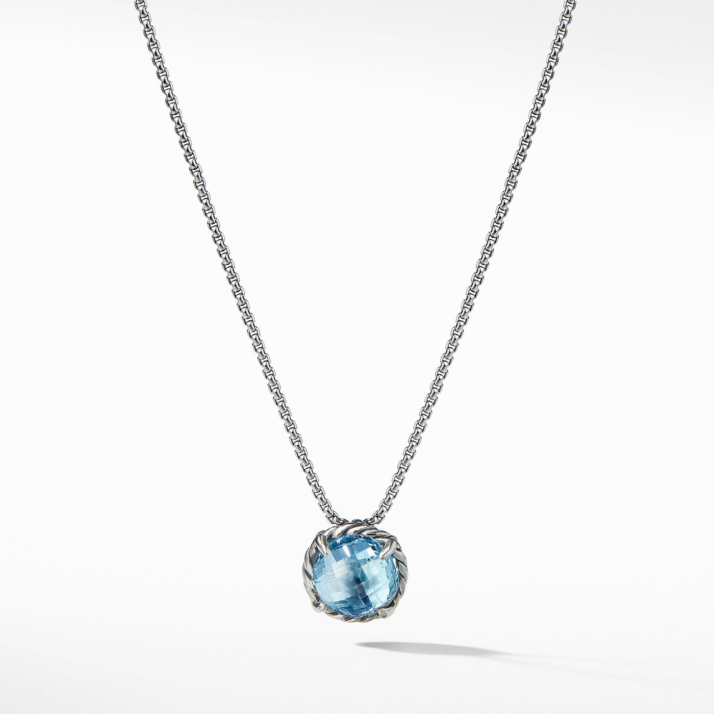 Petite Chatelaine® Necklace in Sterling Silver with Blue Topaz\, 10mm