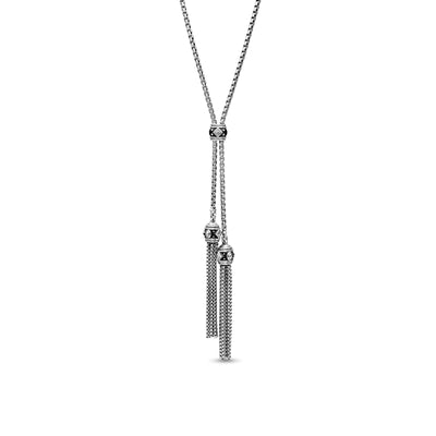 Renaissance Tassel Necklace in Sterling Silver with Diamonds
