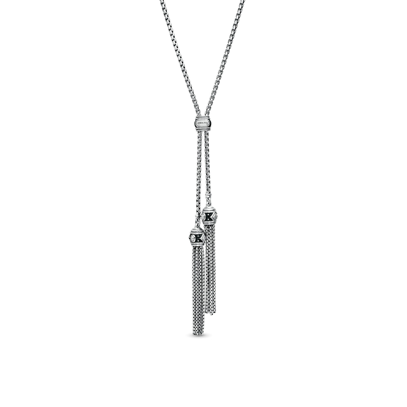 Renaissance Tassel Necklace in Sterling Silver with Diamonds