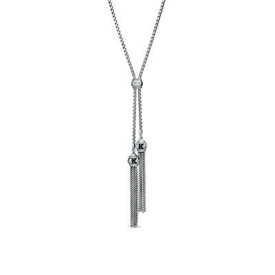 Renaissance Tassel Necklace in Sterling Silver with Diamonds