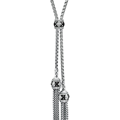 Renaissance Tassel Necklace in Sterling Silver with Diamonds