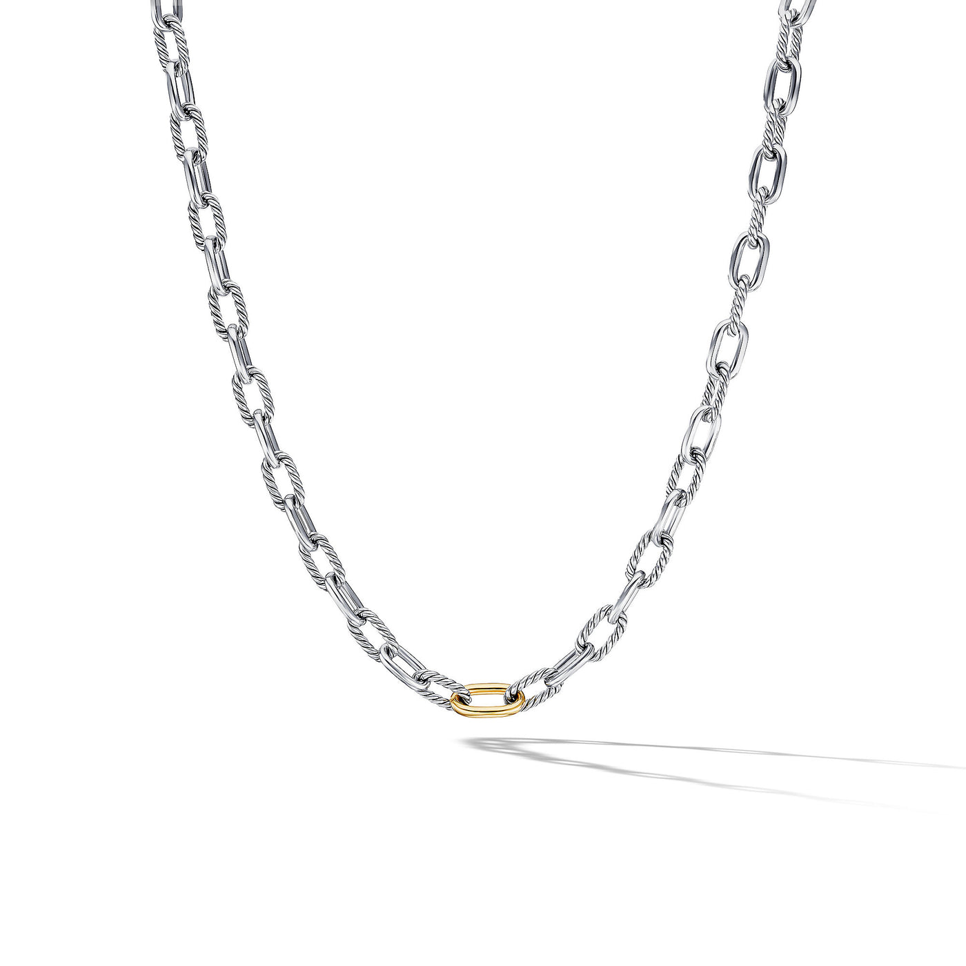 DY Madison® Chain Necklace in Sterling Silver with 18K Yellow Gold\, 8.5mm