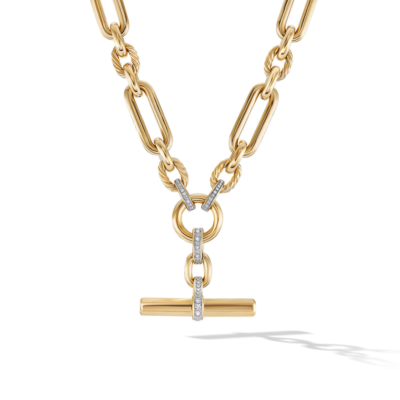 Lexington Chain Necklace in 18K Yellow Gold with Diamonds\, 9.8mm