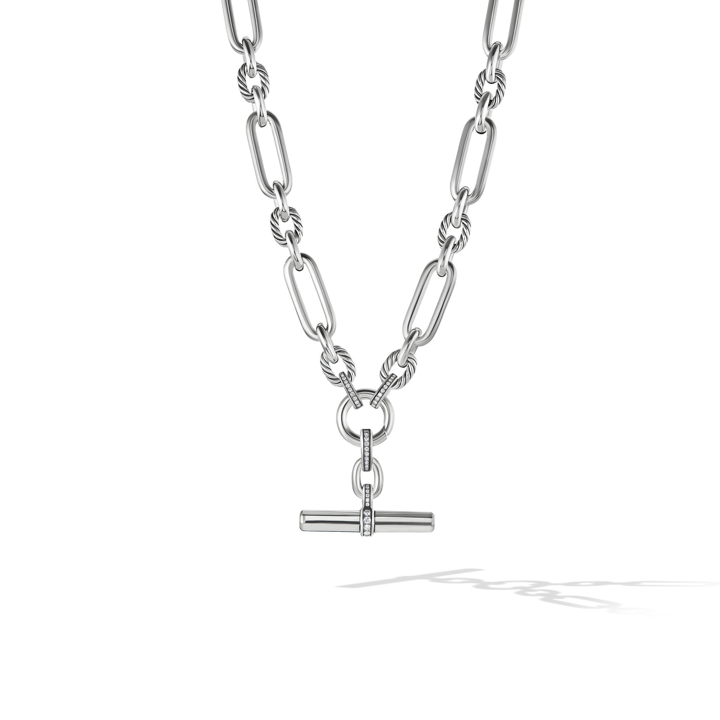 Lexington Chain Necklace in Sterling Silver with Diamonds\, 9.8mm