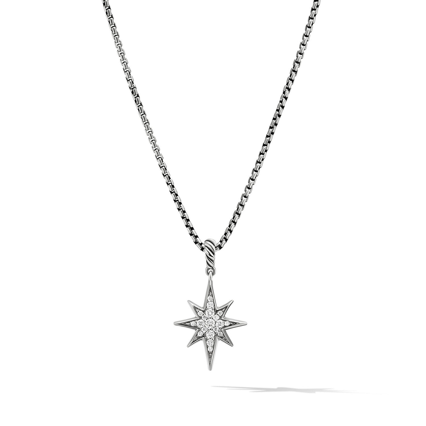 Cable Collectibles® North Star Necklace in Sterling Silver with Diamonds\, 21.6mm
