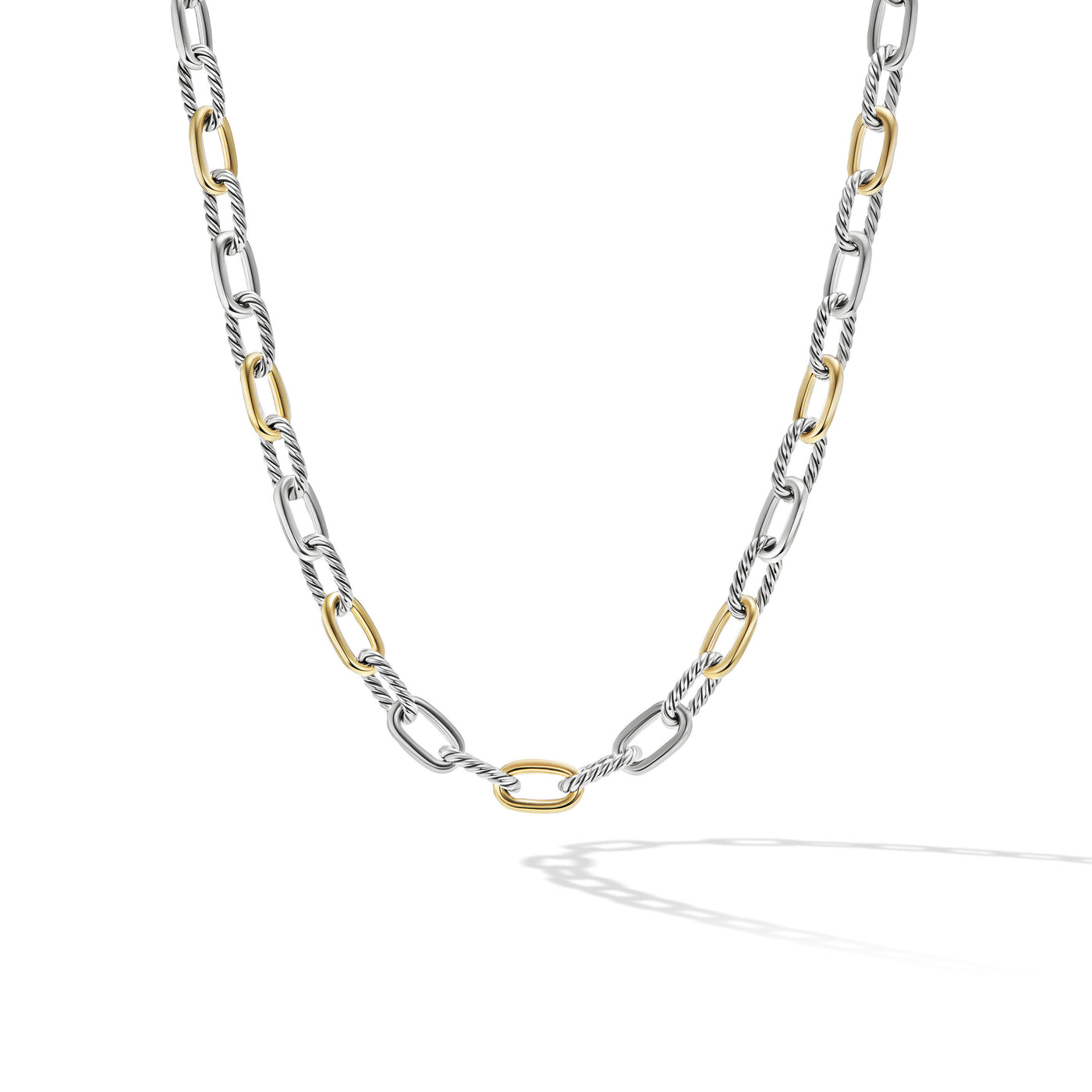 DY Madison® Chain Necklace in Sterling Silver with 18K Yellow Gold\, 8.5mm