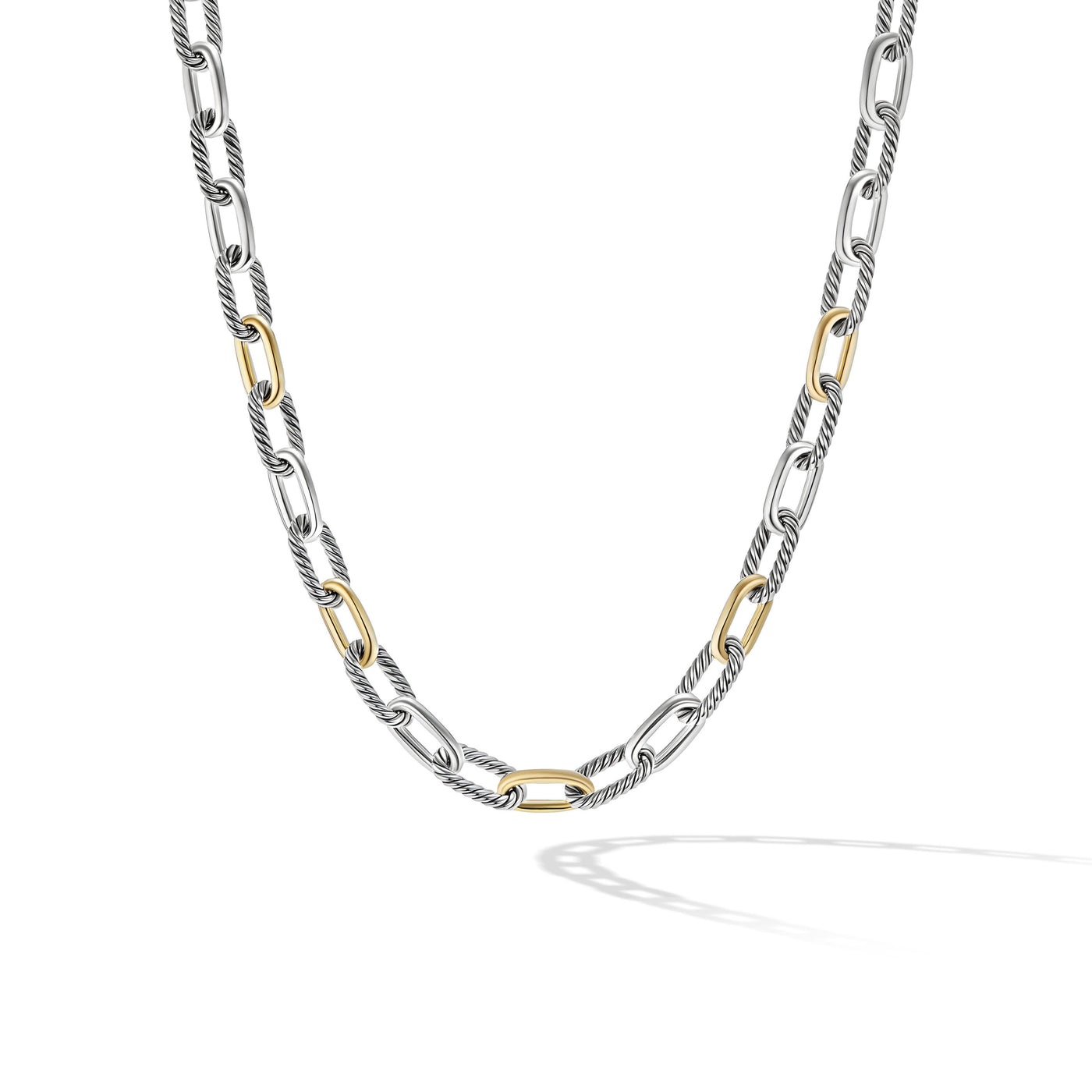 DY Madison® Chain Necklace in Sterling Silver with 18K Yellow Gold\, 11mm