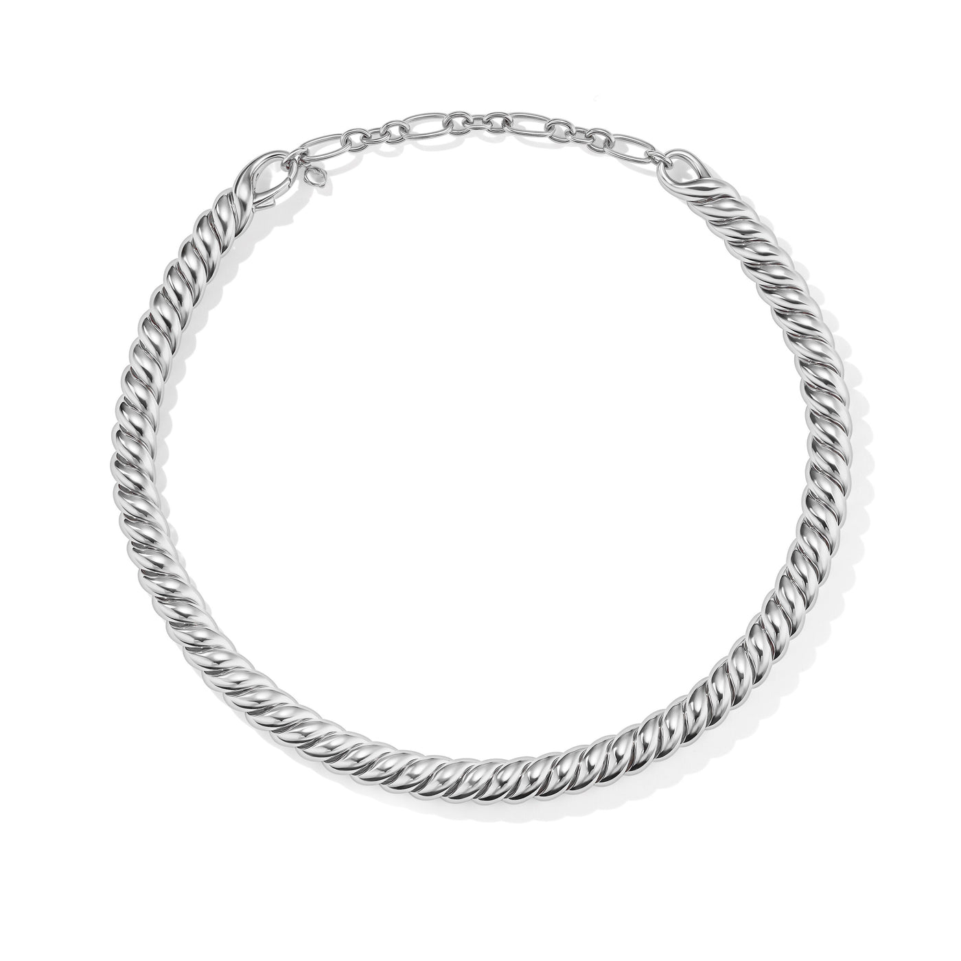 Sculpted Cable Necklace in Sterling Silver\, 8.5mm