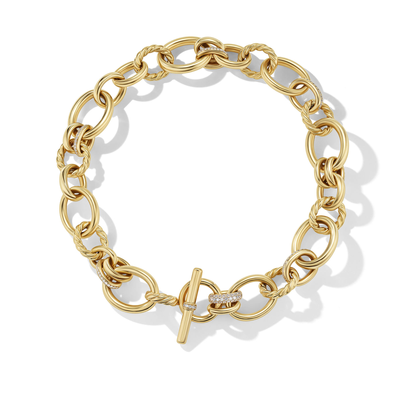 DY Mercer™ Chain Necklace in 18K Yellow Gold with Diamonds\, 25mm