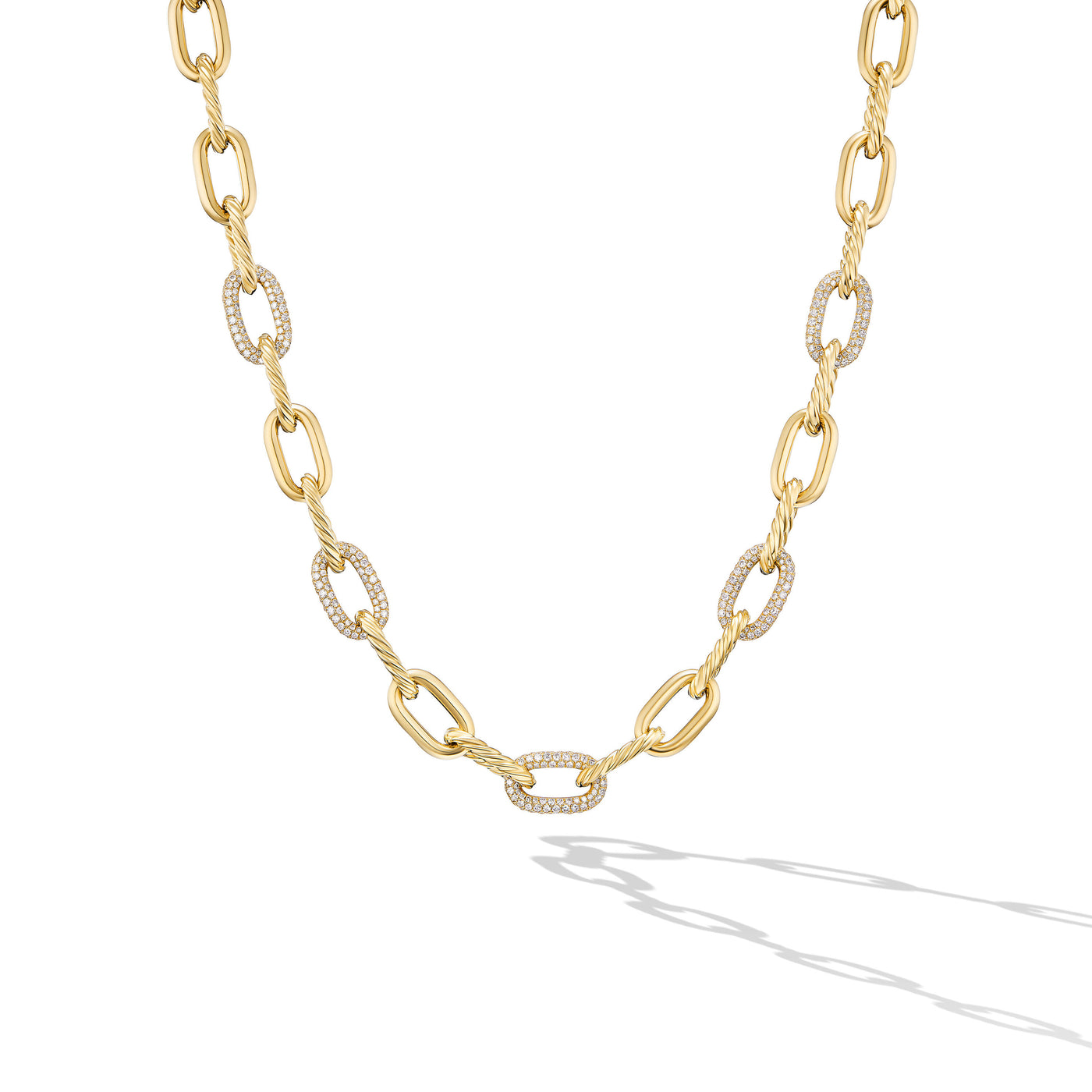 DY Madison® Chain Necklace in 18K Yellow Gold with Diamonds\, 8.5mm