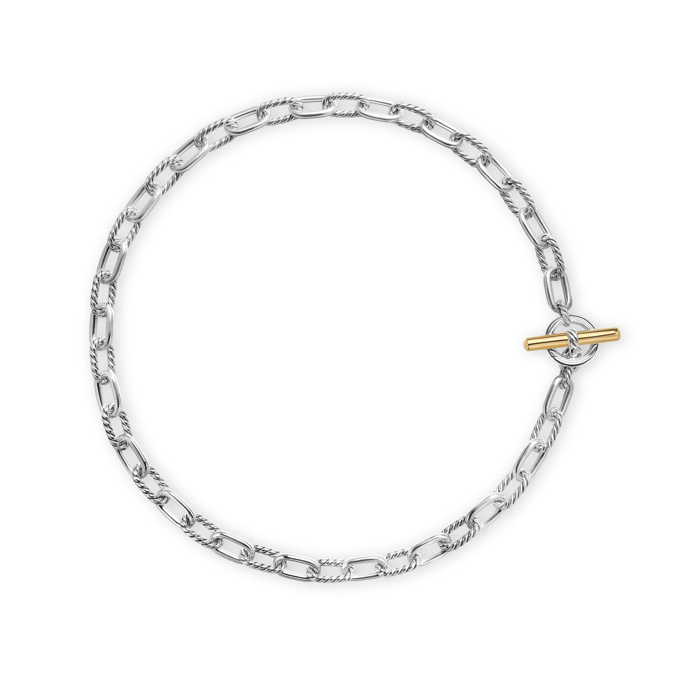 DY Madison® Toggle Chain Necklace in Sterling Silver with 18K Yellow Gold