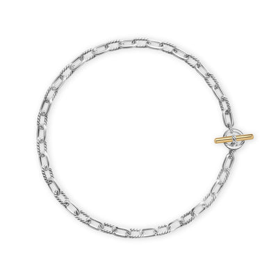 DY Madison® Toggle Chain Necklace in Sterling Silver with 18K Yellow Gold