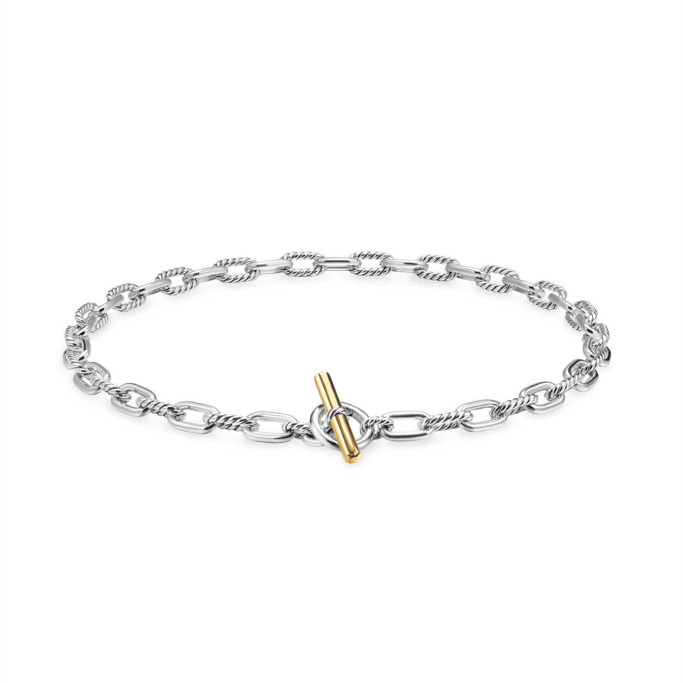 DY Madison® Toggle Chain Necklace in Sterling Silver with 18K Yellow Gold
