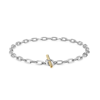 DY Madison® Toggle Chain Necklace in Sterling Silver with 18K Yellow Gold