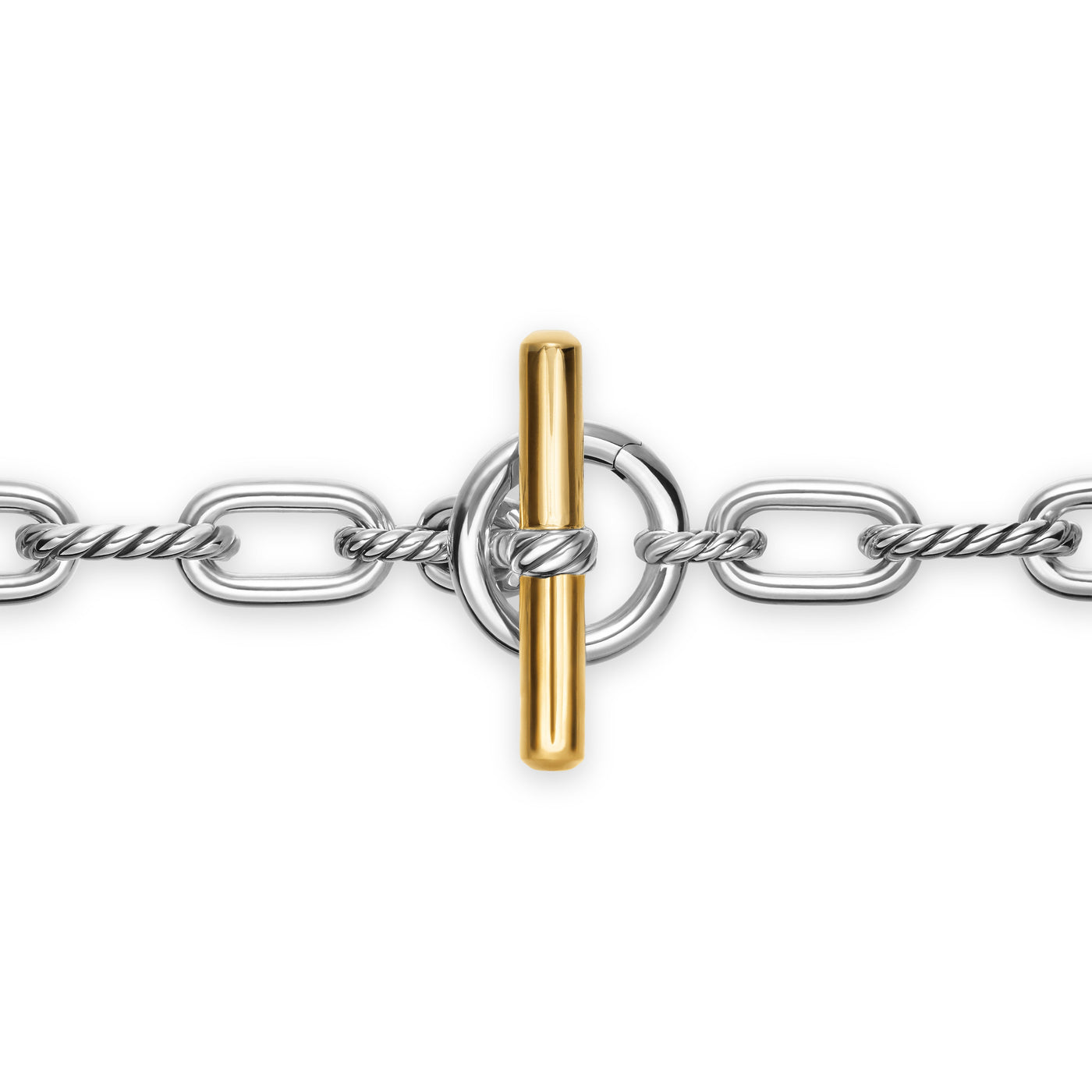 DY Madison® Toggle Chain Necklace in Sterling Silver with 18K Yellow Gold
