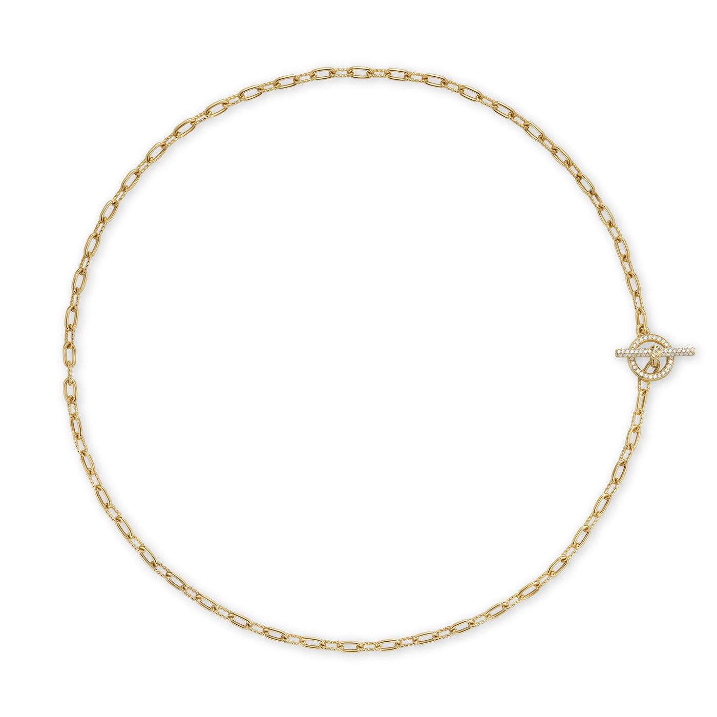 DY Madison® Pavé Diamond Toggle Chain Necklace in 18K Yellow Gold