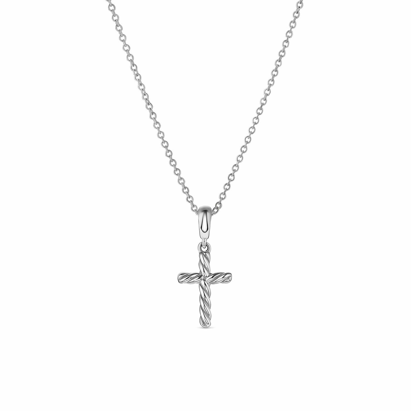 Cable Cross Necklace